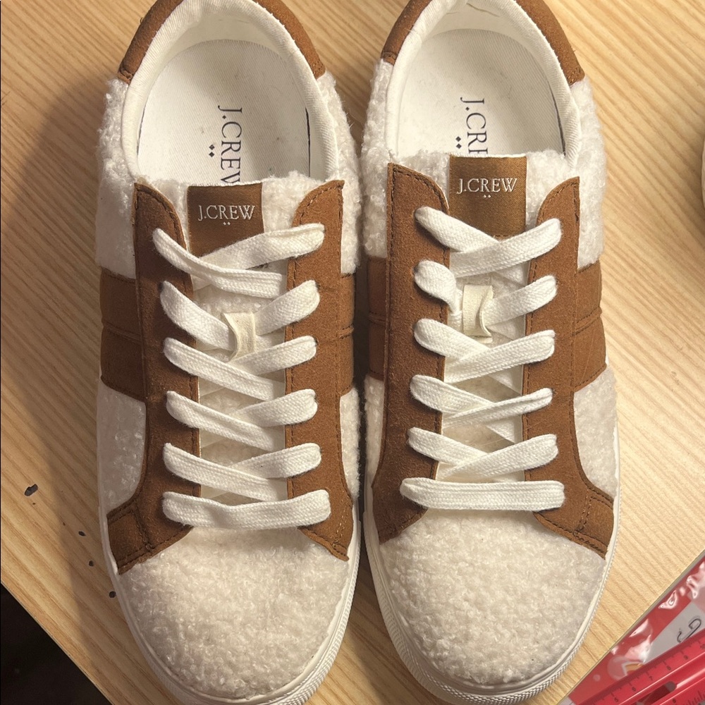 J. Crew Cream and Tan Casual Sneakers
